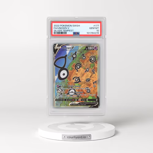 2022 Pokémon Sword & Shield Silver Tempest #177 Unown V - Holo Full Art (PSA 10 GEM MINT)