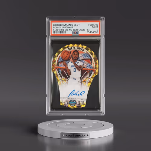 2023 Bowman University Best Bowman U Buckets Die-Cut Autograph #BDARD Rob Dillingham - Geometric Gol