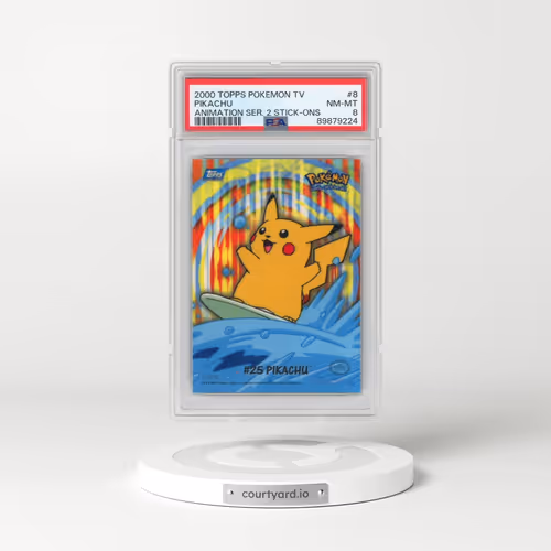 2000 Topps Pokémon TV Animation Series 2 Stick-Ons #8 Pikachu (PSA 8 NM-MT)