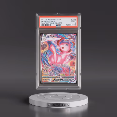 2021 Pokémon Sword & Shield Fusion Strike #269 Mew Vmax - Full Art Secret (PSA 9 MINT)