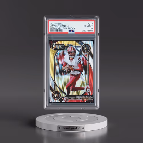 2024 Panini Select #217 Jayden Daniels - Red & Yellow Shock (PSA 10 GEM MINT)