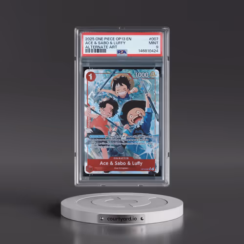 2025 One Piece OP13-Carrying on His Will #007 Ace & Sabo & Luffy - Alternate Art (PSA 9 MINT)