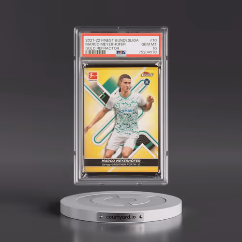 2021-2022 Topps Finest Bundesliga #70 Marco Meyerhofer - Gold Refractor (PSA 10 GEM MINT)