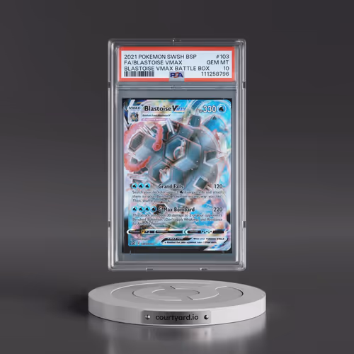 2021 Pokémon Swsh Black Star Promo #103 Blastoise Vmax - Full Art Blastoise Vmax Battle Box (PSA 10