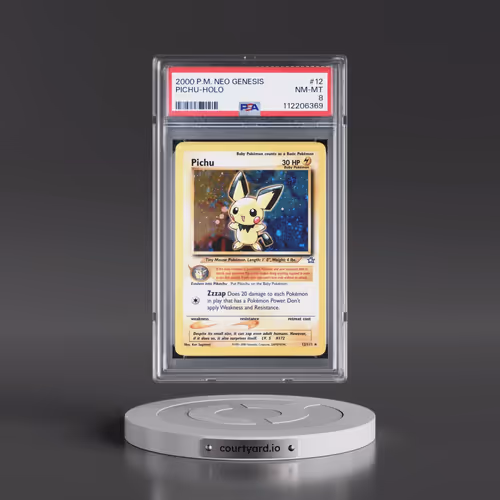2000 Pokémon Neo Genesis #12 Pichu - Holo (PSA 8 NM-MT)