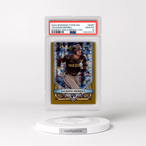2024 Bowman Sterling Rookies #BSR1 Jackson Merrill - Gold Refractor (PSA 10 GEM MINT)