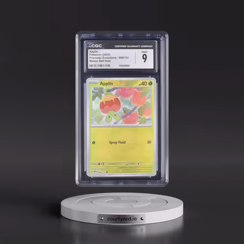 2025 Pokémon Pre EN-Prismatic Evolutions #009 Applin - Reverse Holo Master Ball (CGC 9 MINT)
