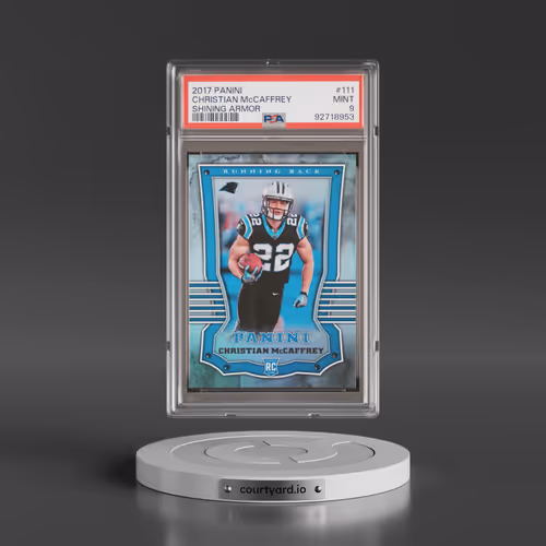 2017 Panini #111 Christian McCaffrey - Shining Armor (PSA 9 MINT)