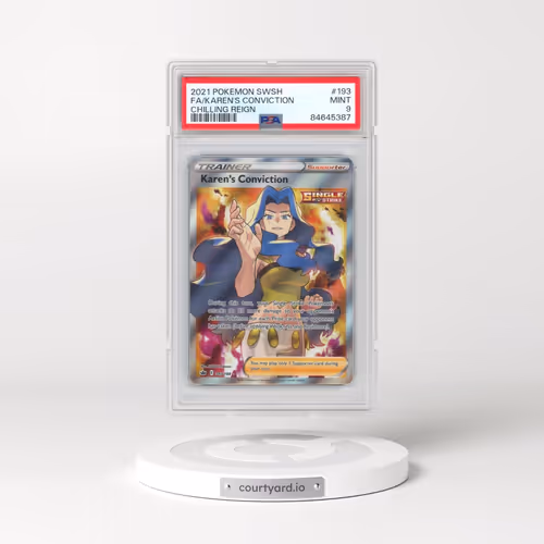 2021 Pokémon Sword & Shield Chilling Reign #193 Karen's Conviction - Full Art (PSA 9 MINT)