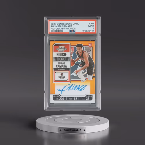 2023 Panini Contenders Optic #107 Toumani Camara - Autograph-Orange (PSA 9 MINT)
