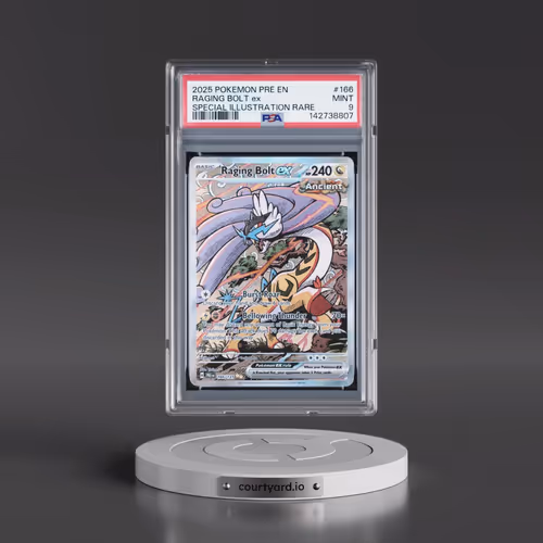 2025 Pokémon Pre EN-Prismatic Evolutions #166 Raging Bolt EX - Holo Special Illustration Rare (PSA 9