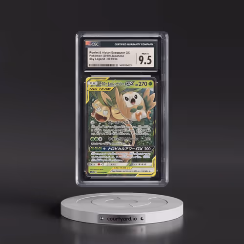 2019 Pokémon Sun & Moon Sky Legend #001 Rowlet & Alolan Exeggutor GX - Holo (CGC 9.5 MINT+)
