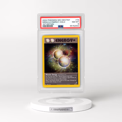 2002 Pokémon Neo Destiny #16 Miracle Energy - 1st Edition Holo (PSA 8 NM-MT)