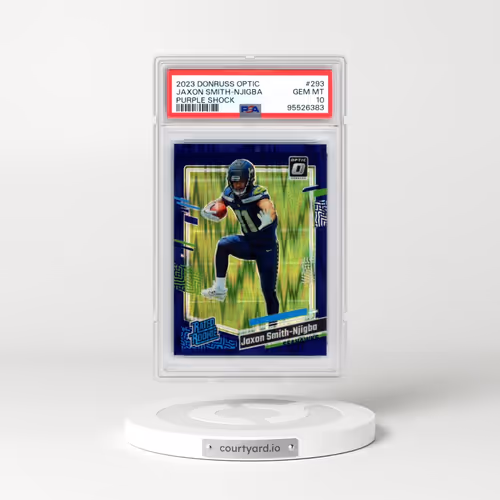 2023 Panini Donruss Optic #293 Jaxon Smith-Njigba - Purple Shock (PSA 10 GEM MINT)
