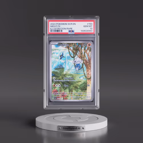2024 Pokémon Scr EN-Stellar Crown #153 Meditite - Illustration Rare (PSA 10 GEM MINT)