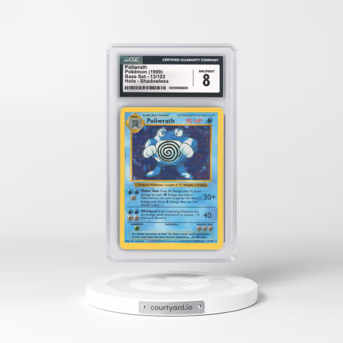 1999 Base Set #13 Poliwrath - Shadowless Holo (CGC 8 NM-MT)