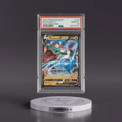 2021 Pokémon Sword & Shield Evolving Skies #110 Rayquaza V - Holo (PSA 10 GEM MINT)