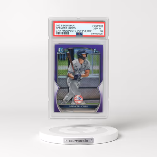 2023 Bowman Chrome Prospects #BCP139 Spencer Jones - Purple Refractor (PSA 10 GEM MINT)