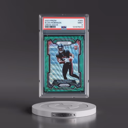 2023 Panini Prizm #305 Bijan Robinson - Green Wave (PSA 9 MINT)