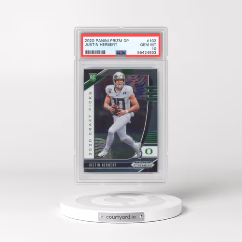 2020 Panini Prizm Draft Picks #102 Justin Herbert (PSA 10 GEM MINT)