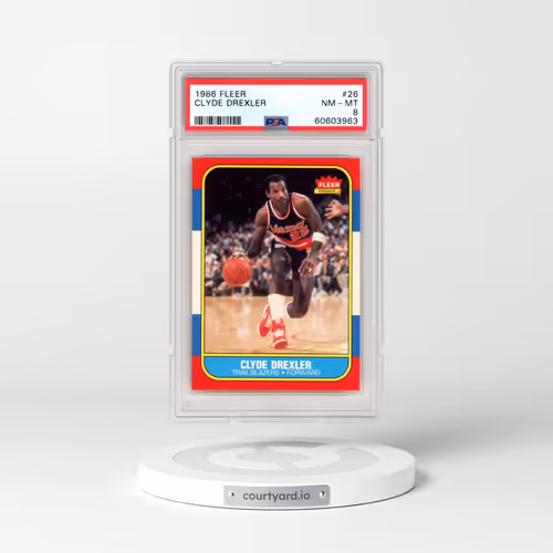 1986 Fleer #26 Clyde Drexler (PSA 8 NM-MT)