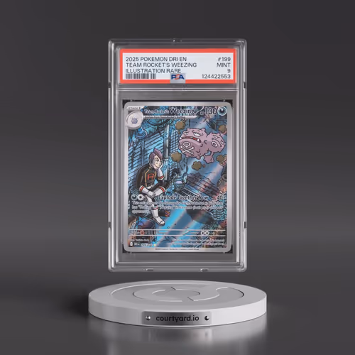 2025 Pokémon Dri EN-Destined Rivals #199 Team Rocket's Weezing - Illustration Rare (PSA 9 MINT)