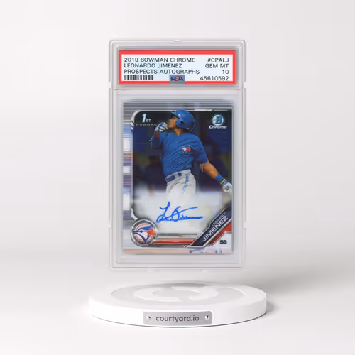 2019 Bowman Chrome Prospects Autographs #CPALJ Leonardo Jimenez (PSA 10 GEM MINT)