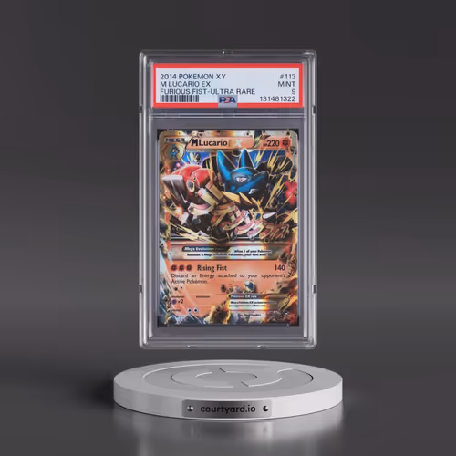 2014 Pokémon XY Furious Fists #113 M Lucario EX - Holo Ultra Rare (PSA 9 MINT)