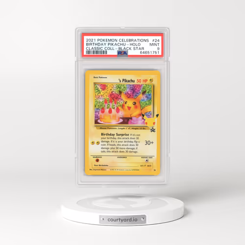 2021 Celebrations - Classic Collection #24 ____'s Pikachu (Birthday Pikachu) - Black Star Promos Holo (PSA 9 MINT)