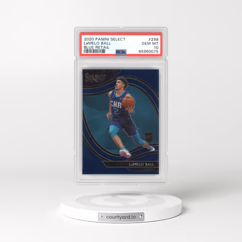2020 Panini Select #298 LaMelo Ball - Blue Retail (PSA 10 GEM MINT)