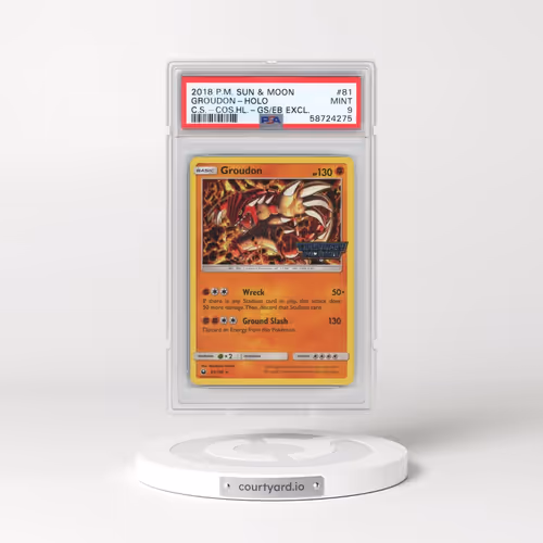 2018 Pokémon Sun & Moon Celestial Storm #81 Groudon - Cosmos Holo-Gamestop/EB Games Exclusive (PSA 9