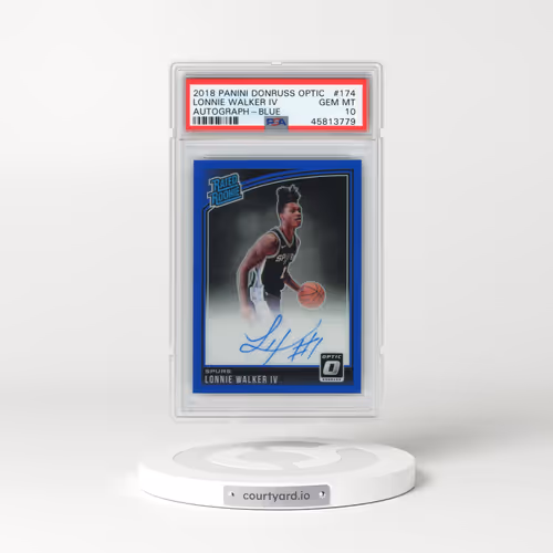 2018 Panini Donruss Optic #174 Lonnie Walker IV - Autograph-Blue (PSA 10 GEM MINT)