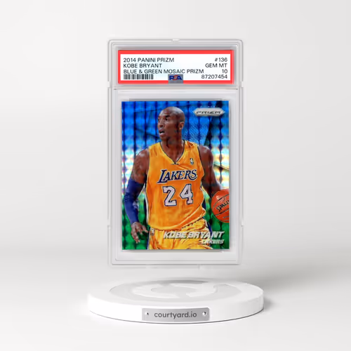 2014 Panini Prizm #136 Kobe Bryant - Blue & Green Mosaic Prizm (PSA 10 GEM MINT)