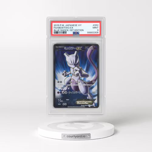 2015 Pokémon XY Blue Shock #062 Mewtwo EX - 1st Edition Holo Full Art (PSA 9 MINT)