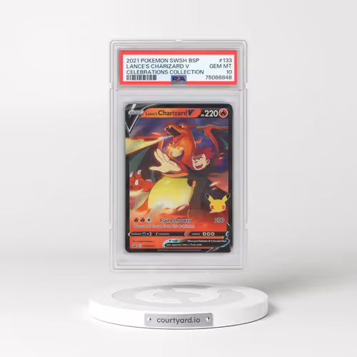 2021 Pokémon Swsh Black Star Promo #133 Lance's Charizard V - Holo Celebrations Collection (PSA 10 GEM MINT)