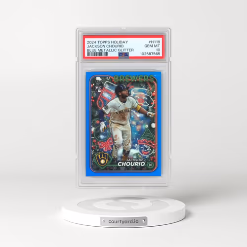 2024 Topps Holiday #H119 Jackson Chourio - Blue Metallic Glitter (PSA 10 GEM MINT)