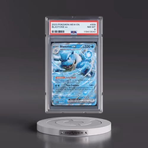 2023 Pokémon Mew EN-151 #009 Blastoise EX - Holo (PSA 8 NM-MT)