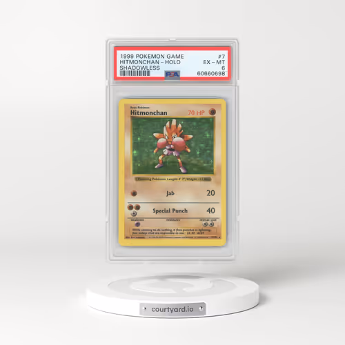 1999 Pokémon Game #7 Hitmonchan - Holo Shadowless (PSA 6 EX-MT)