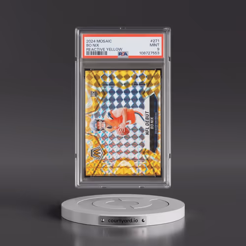 2024 Panini Mosaic #271 Bo Nix - Reactive Yellow (PSA 9 MINT)
