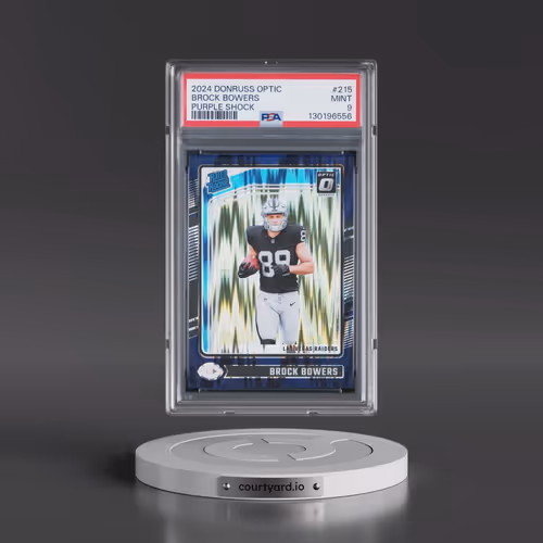 2024 Panini Donruss Optic #215 Brock Bowers - Purple Shock (PSA 9 MINT)