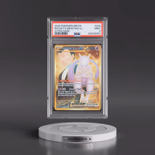 2025 Pokémon Dri EN-Destined Rivals #240 Team Rocket's Mewtwo EX - Holo Hyper Rare (PSA 9 MINT)