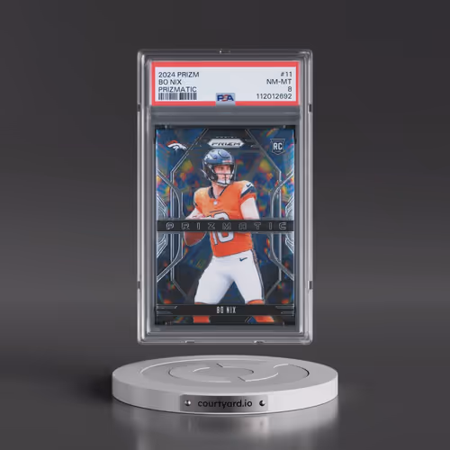 2024 Panini Prizm Prizmatic #11 Bo Nix (PSA 8 NM-MT)