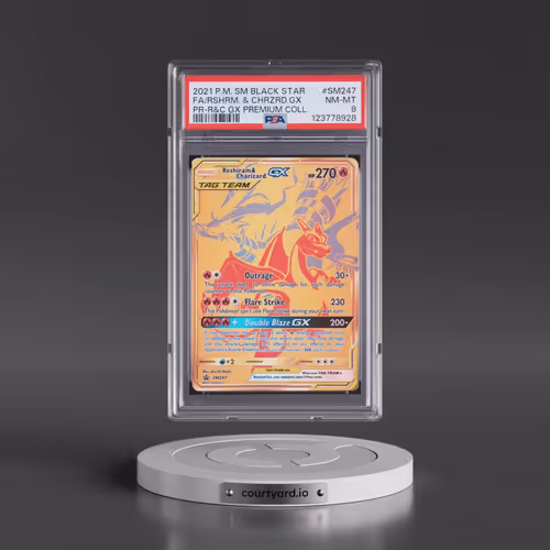 2021 Pokémon SM Black Star Promo #SM247 Reshiram & Charizard GX - Holo Full Art Reshiram & Charizard