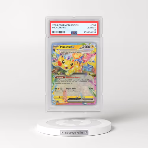 2024 Pokémon Ssp EN-Surging Sparks #057 Pikachu EX - Holo (PSA 10 GEM MINT)