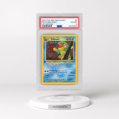 2001 Pokémon Neo Discovery #8 Politoed - 1st Edition Holo (PSA 6 EX-MT)