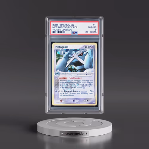 2004 Pokémon EX Hidden Legends #11 Metagross - Reverse Foil (PSA 8 NM-MT)
