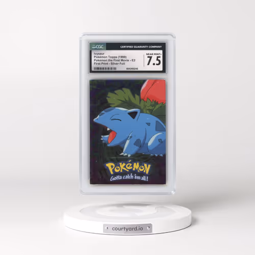 1999 Pokémon the First Movie #E2 No.02 Ivysaur - First Print (Blue Topps Logo) Silver Foil (CGC 7.5