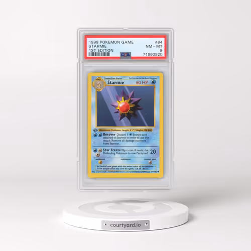 1999 Pokémon Game #64 Starmie - 1st Edition (PSA 8 NM-MT)
