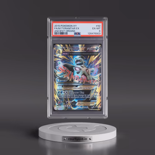 2015 Pokémon XY Ancient Origins #92 M Tyranitar EX - Holo Full Art (PSA 6 EX-MT)