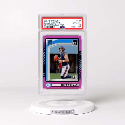 2024 Panini Donruss #327 Caleb Williams - Optic Preview-Pink (PSA 10 GEM MINT)